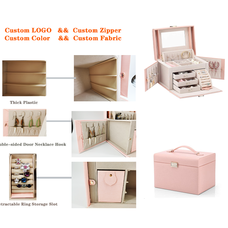 L 5 pieces accept logo customized jewelry boxes display jewelry box wood large leather jewelry box