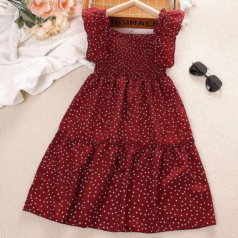 Girls' Dress 2023 Summer New Girl Baby Lovely Lace Sleeveless Princess Dress Children's Casual Dress