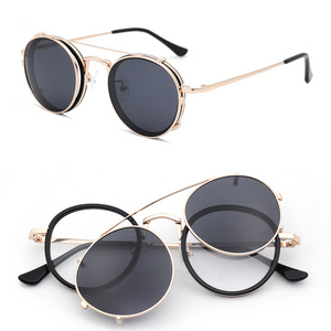 Lonsy Brand Acetate Frame Magnetic Stainless Steel Mirror Color Polarized Lenses Custom Made Ultem Clip On Sunglasses