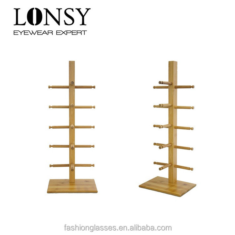 2015 natural bamboo display rack for sunglasses, sunglasses holder, sunglasses display stand DS001