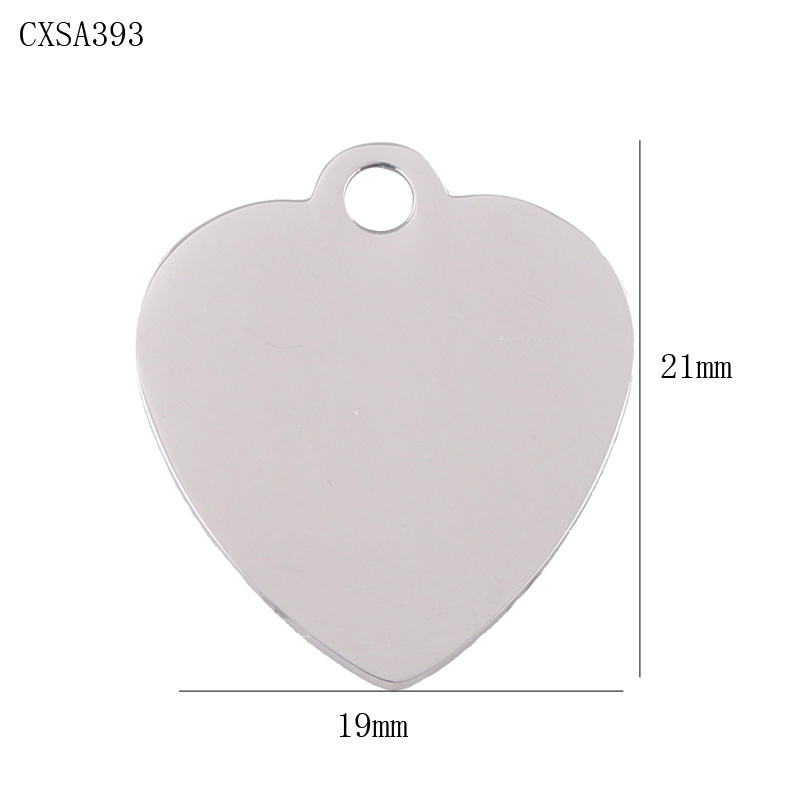 Stainless Steel Blank Heart Charm Pendant