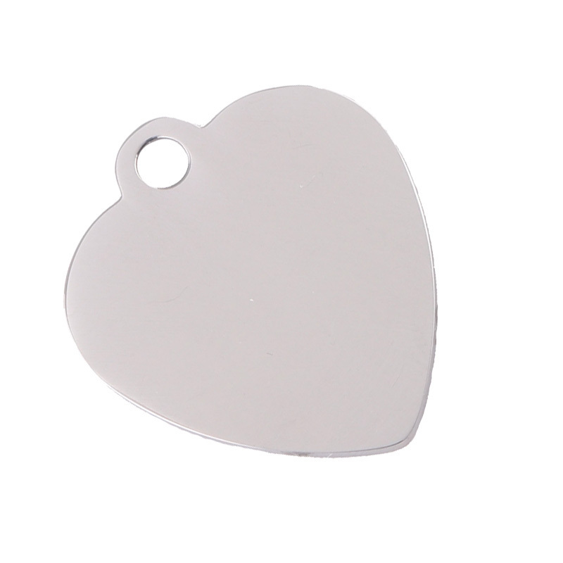 Stainless Steel Blank Heart Charm Pendant