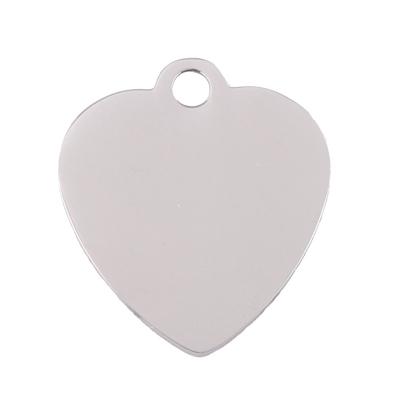 Stainless Steel Blank Heart Charm Pendant