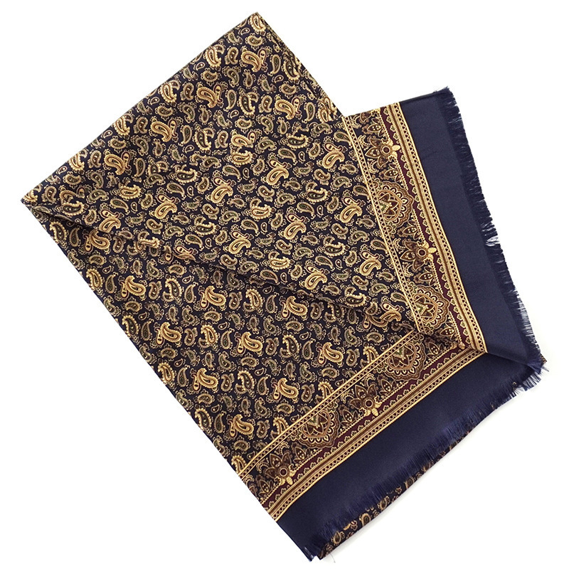 Wholesale Custom-made Digital Printing Silk Paisley Men Fashion Long Scarf