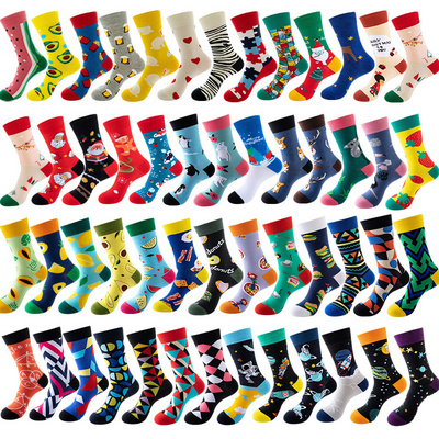 Funny Socks Colorful Fruit Animal Wholesale Cotton Festival Funny Crew Women Men Custom Unisex Casual Knitted Newest Happy Socks