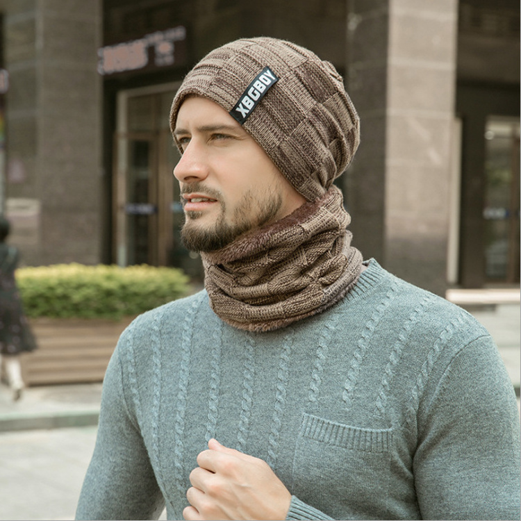 New Arrival Winter Warm Beanie Hat Scarf Sets Factory Wholesale Men's And Boy's Knitted Hats Acrylic Cold-Proof sets