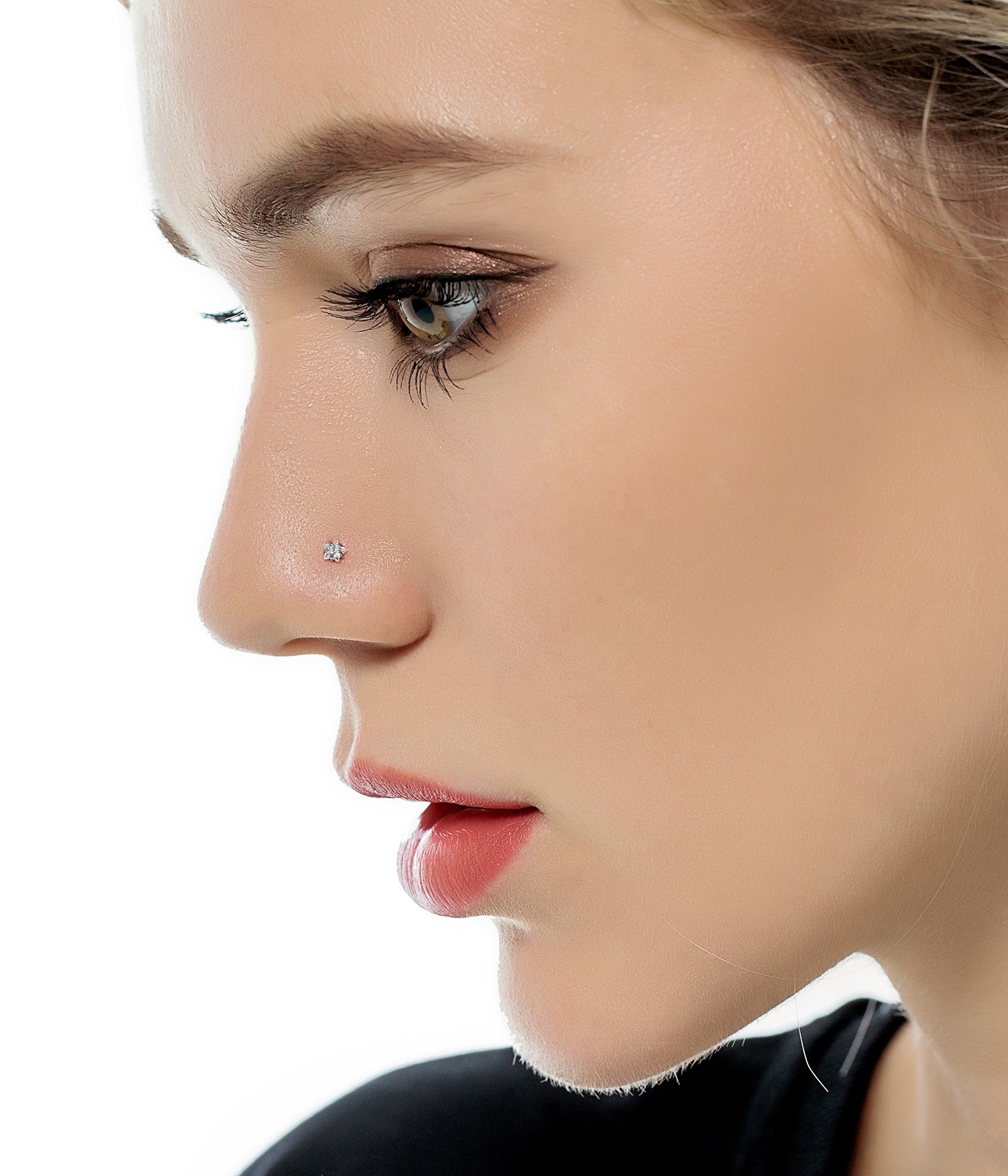 20G Nose Rings Studs 316 L Stainless Steel Nose Studs CZ Heart Hypoallergenic Nostril Nose Piercing Jewelry for Women Men