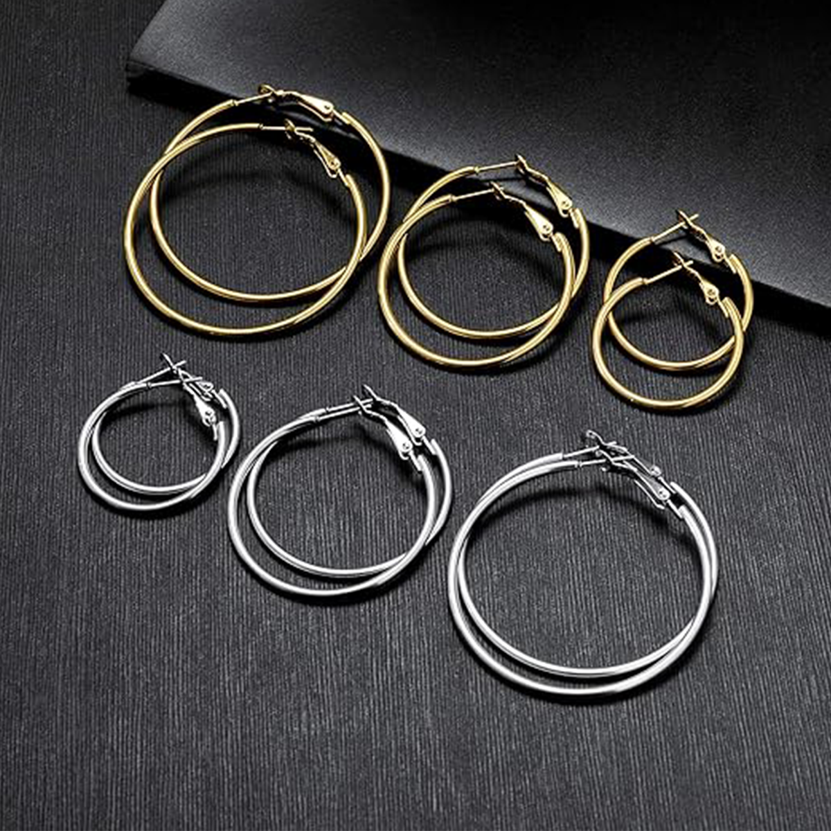 Hypoallergenic Hoops Women's Earrings Loop Earrings Stainless Steel gold silver Plated Big Hoop Earrings for Women Girls