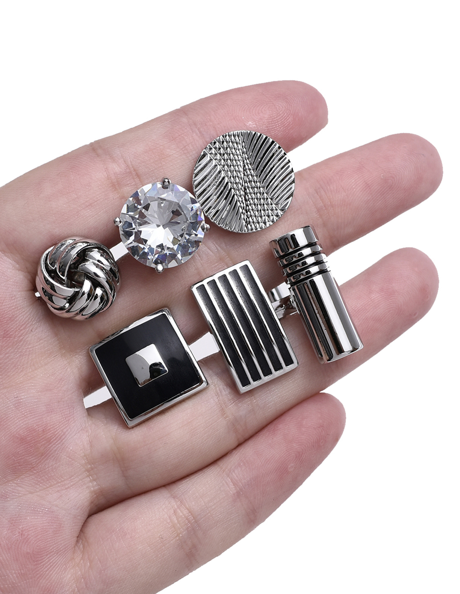 Classic Unique Mens Cufflink High Quality Silver Plated Shirt Custom Made Wedding Business CZ Cufflinks