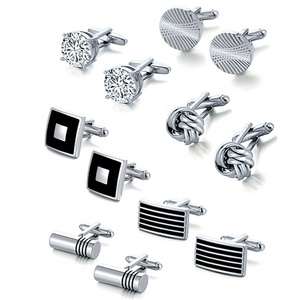 Classic Unique Mens Cufflink High Quality Silver Plated Shirt Custom Made Wedding Business CZ Cufflinks