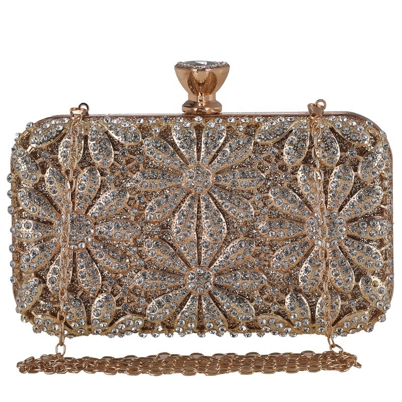 RB82 Wholesale Luxury Diamond-studded Rhinestone Beaded Wedding Clutch Purse Ladies Bridal Evening Bag Clutch 2024