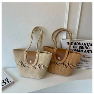 FSP102 large tote bag wholesale customised straw beach bag personalized woven beach bags