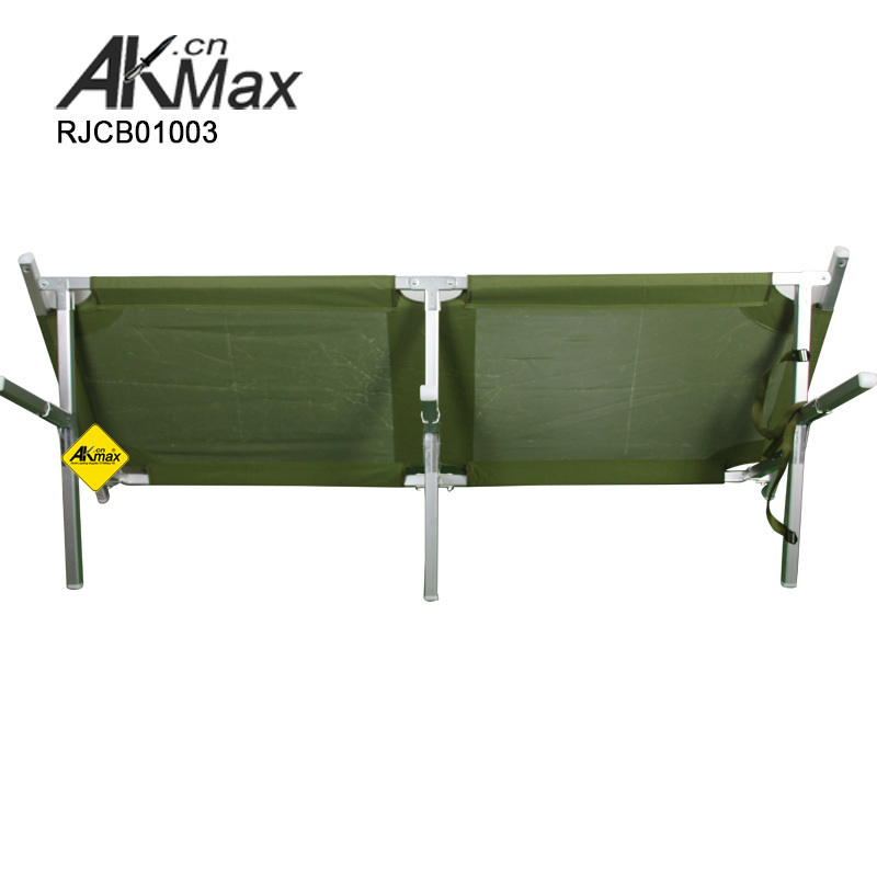 Olive Green Reliable Foldable Cot Folding Bed Outdoor Aluminum Camping Bed For Vacation