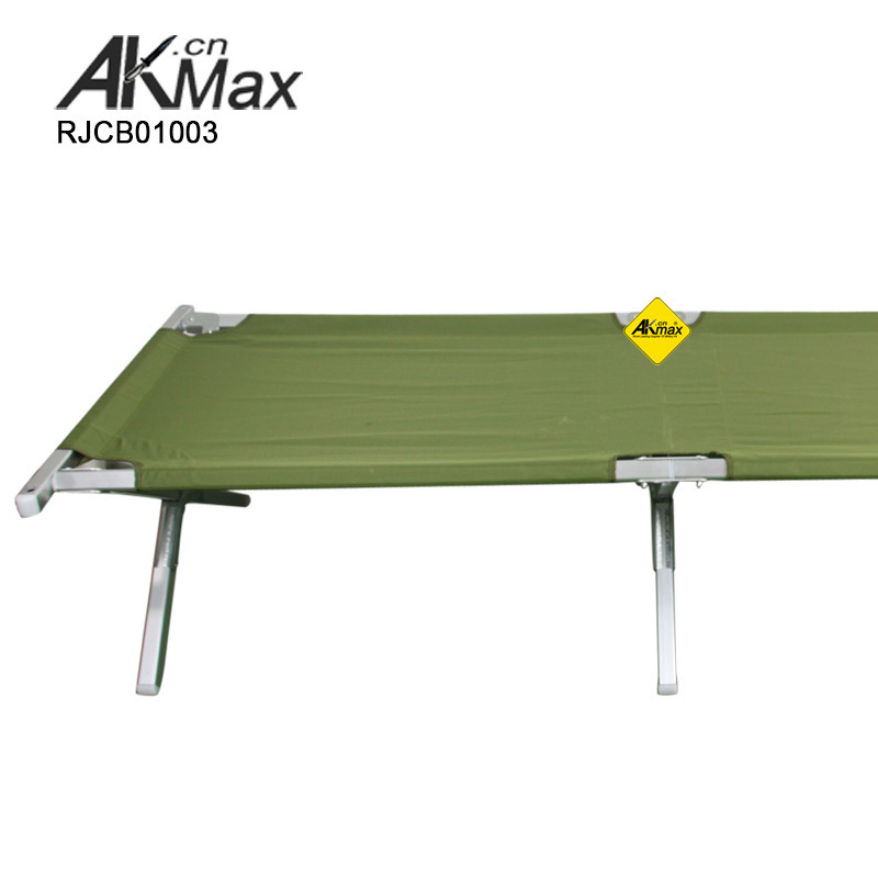 Olive Green Reliable Foldable Cot Folding Bed Outdoor Aluminum Camping Bed For Vacation