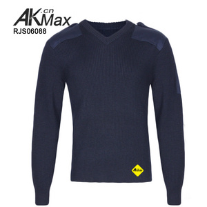 Navy bule Custom Camouflage Style Wool Round Neck Breathable Warm Shirt Lightweight Knitting Tactical Sweater