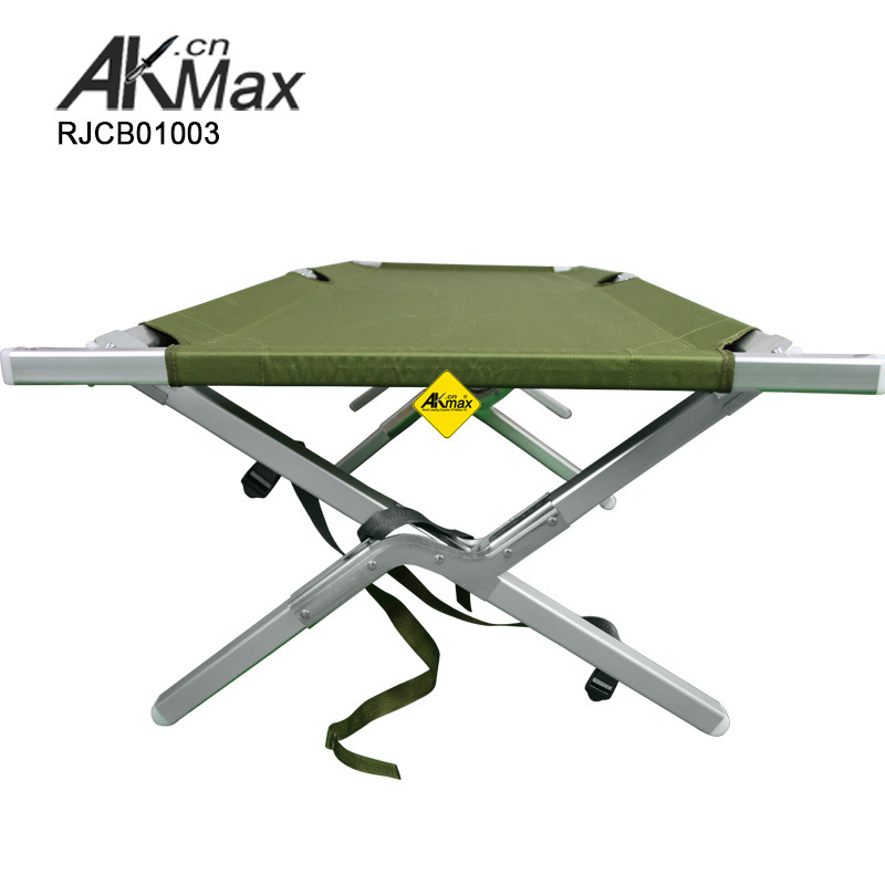 Olive Green Reliable Foldable Cot Folding Bed Outdoor Aluminum Camping Bed For Vacation