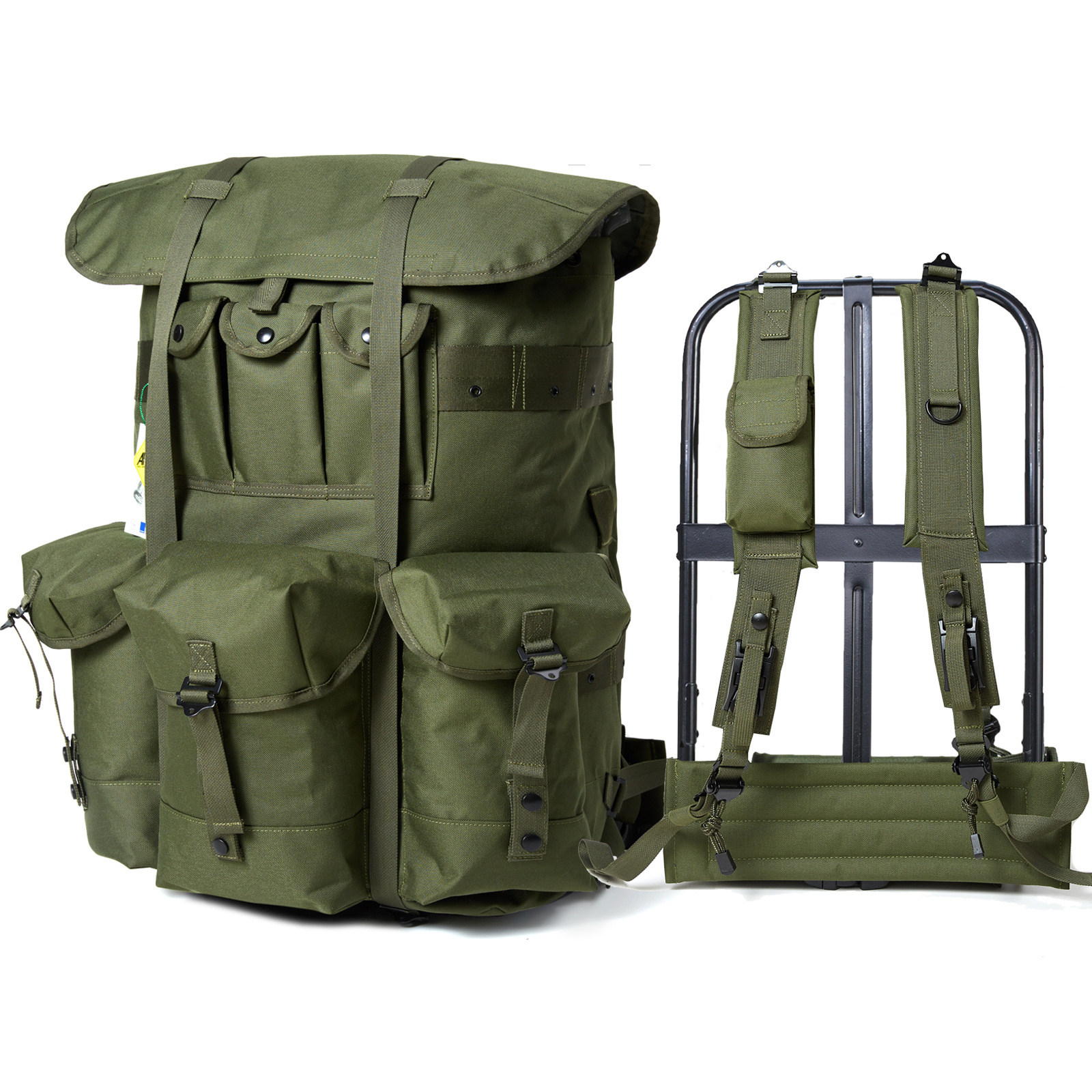 Olive Green Mochila Alice Pack 80L Tactical Gear Outdoor Travel Camping Hiking Backpack With Metal Frame