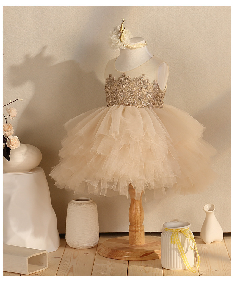 Ivy10042G Little girls tutu dress infants girls tulle dress baby girl layered princess party dress