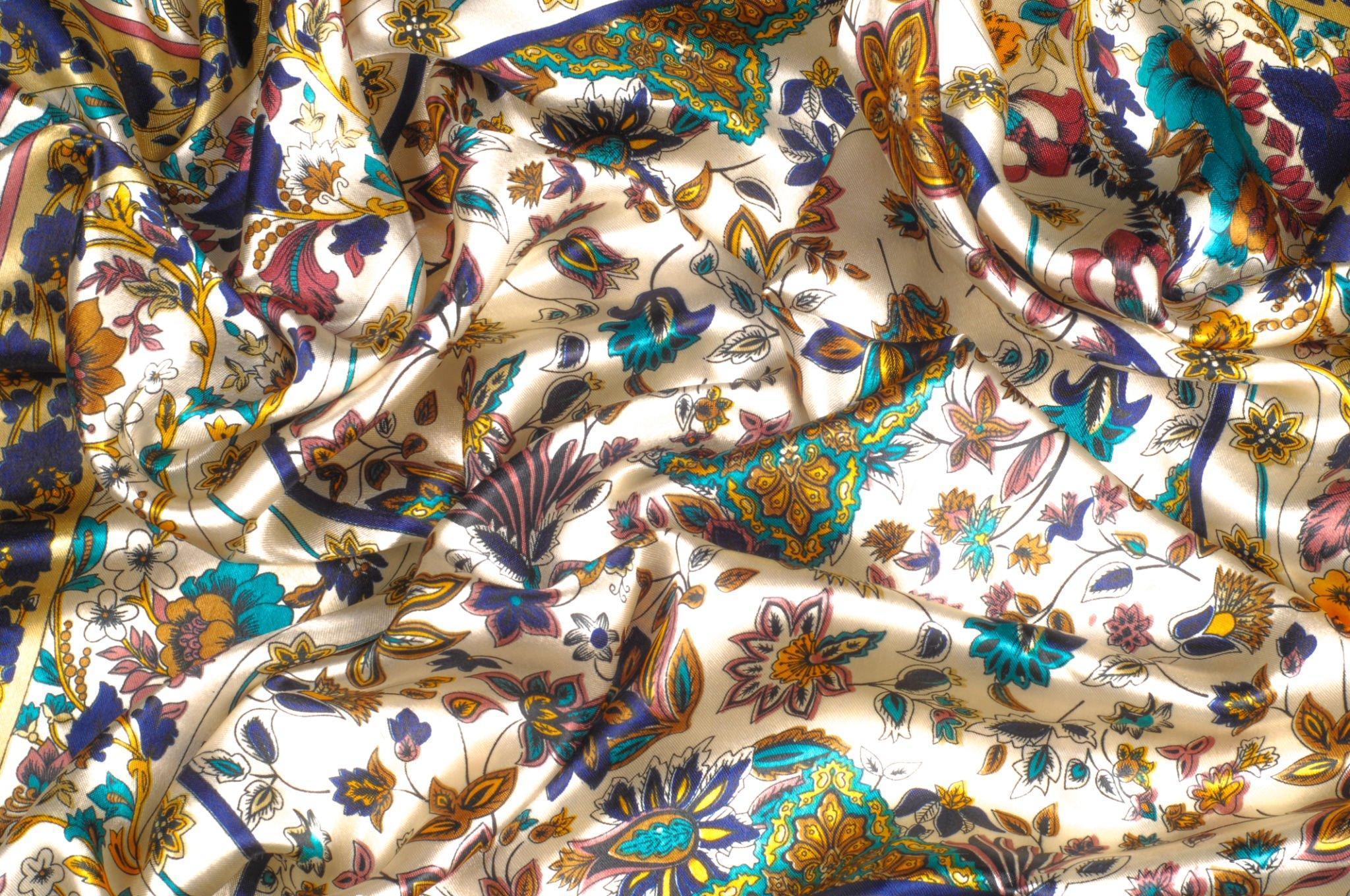 Italian jacquard silk Textiles 100% polyester silk satin digital print fabric