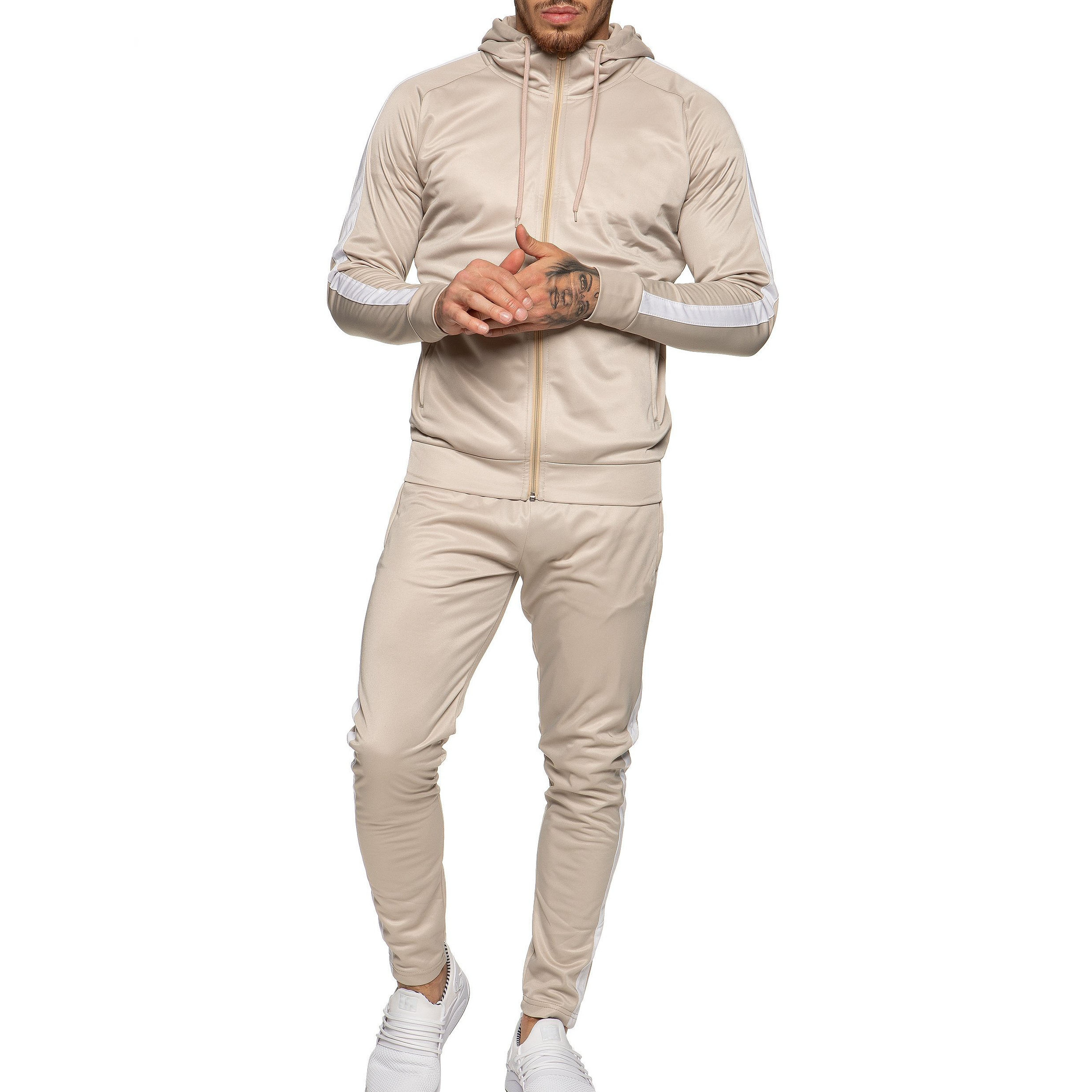 Men sweat suit set workout gym tracksuit sports slim fit set custom logo Tracksuits