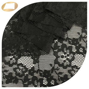 Black 100 nylon floral lace mesh breathable lining fabric