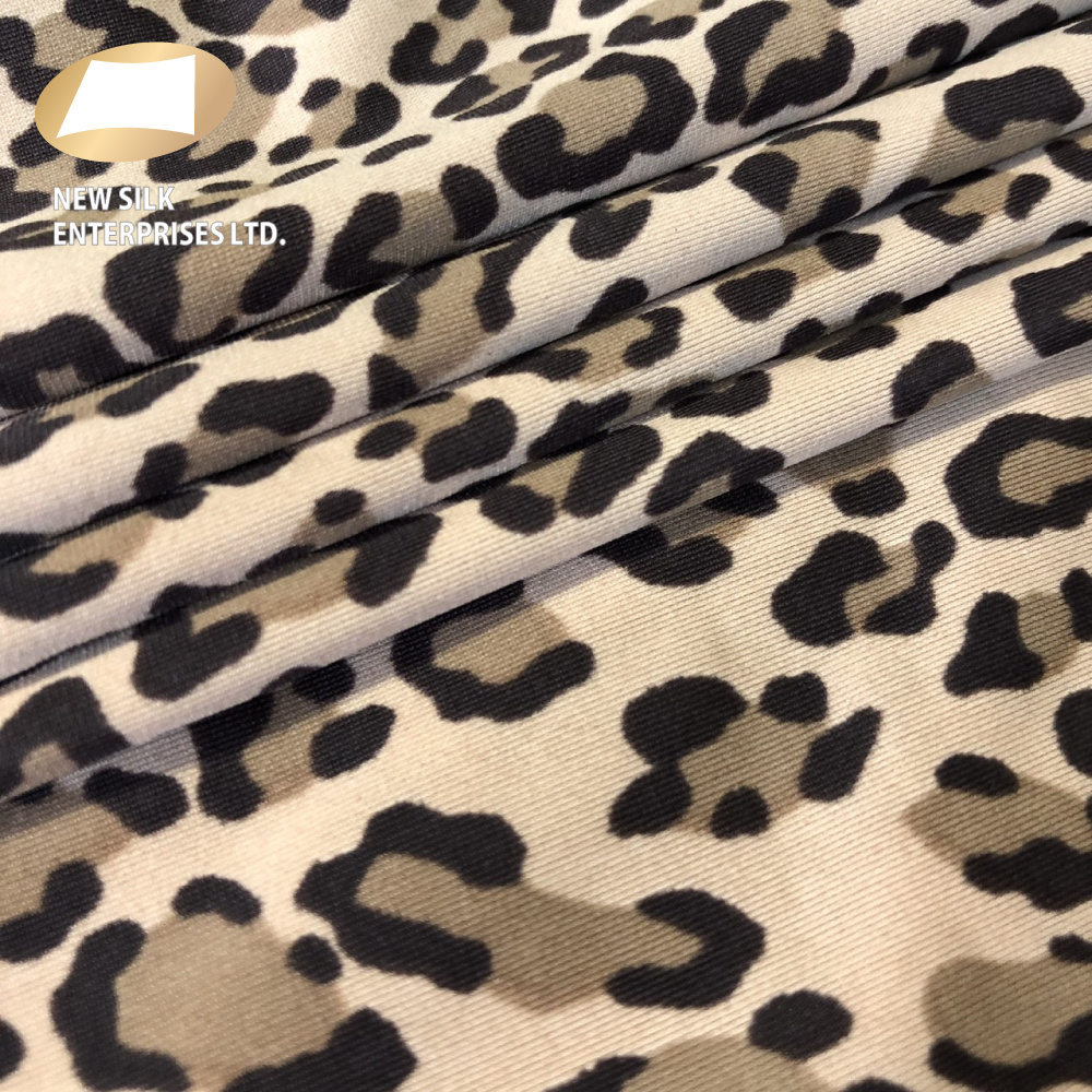 80 nylon 20 spandex warp knitted  leopard print fabric for swimwear