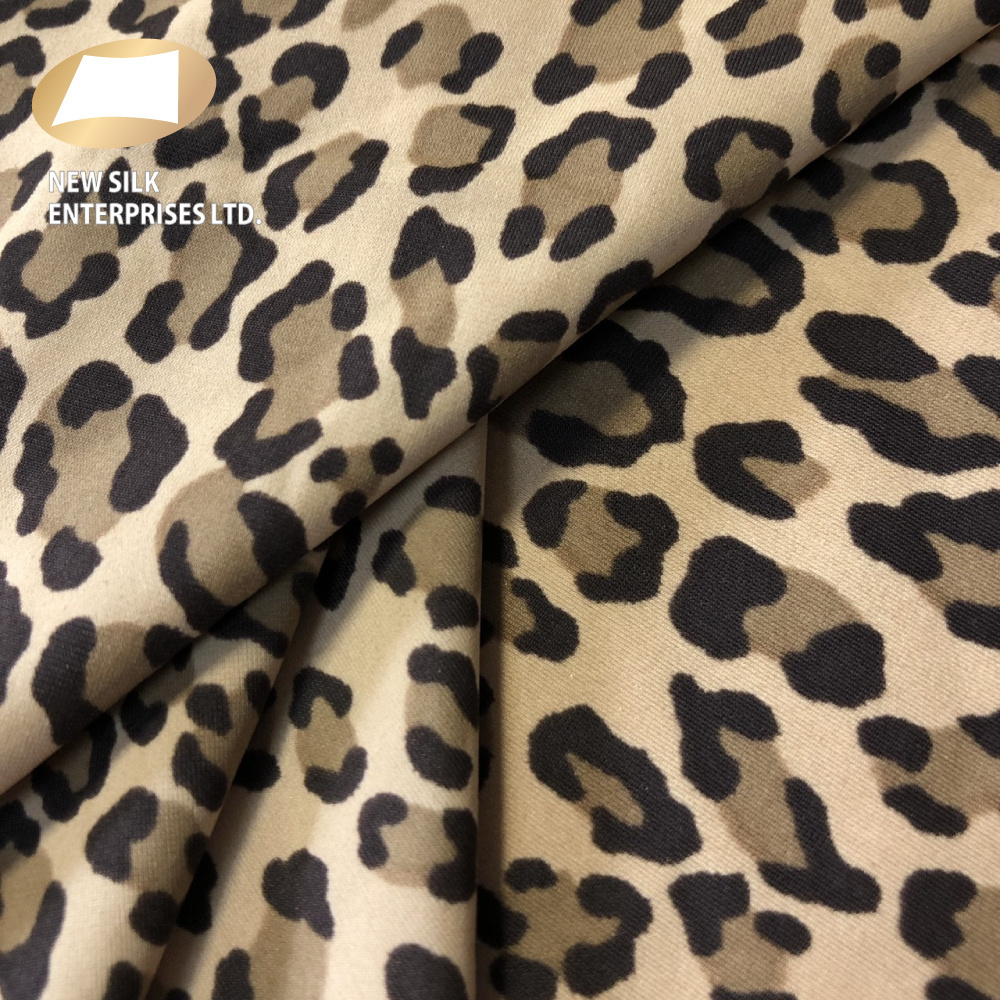 80 nylon 20 spandex warp knitted  leopard print fabric for swimwear