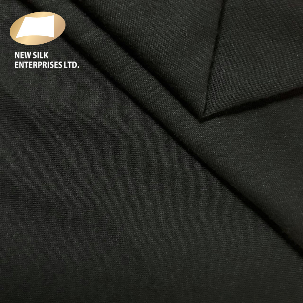 Black 60 polyester 40 cotton single jersey knit fabric for garment