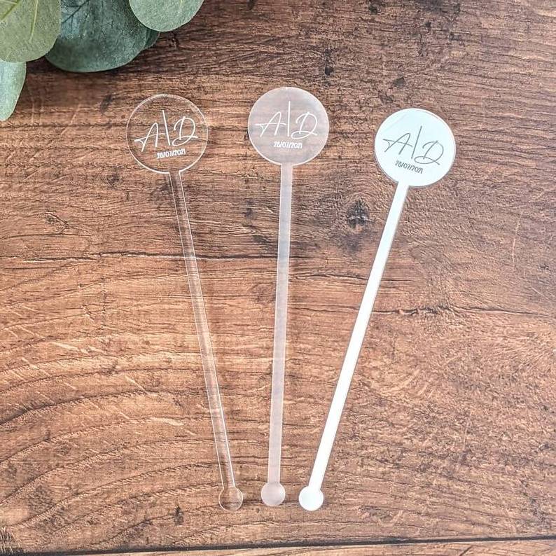 Ball Head Stirrer Plastic Round Top Crystal Swizzle Sticks and Crystal Cake Pops and Cocktail Coffee Drink Stirrers