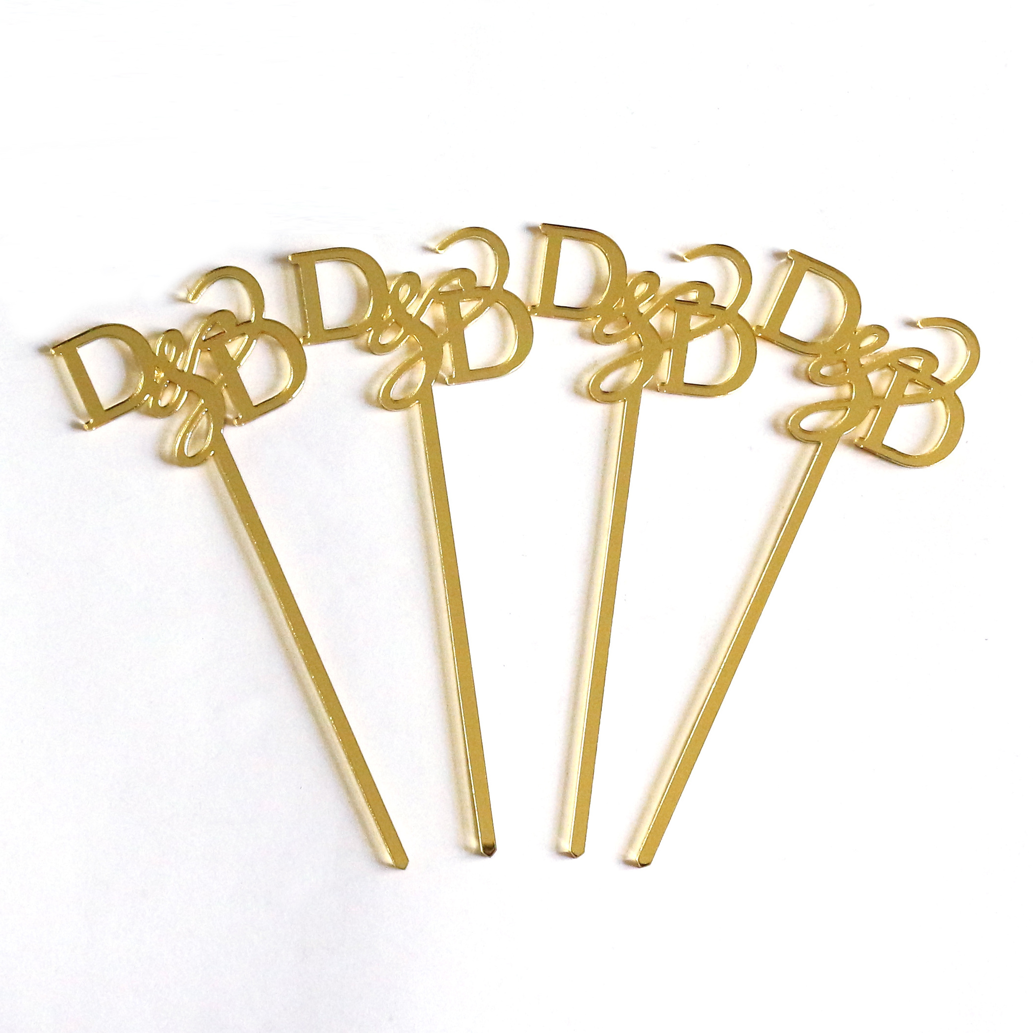 Wholesale Luxury Gold Mirror Acrylic Customized Text Drink Sticks For Home Bar Party 3mm Fashion Design Swizzle Stirrers