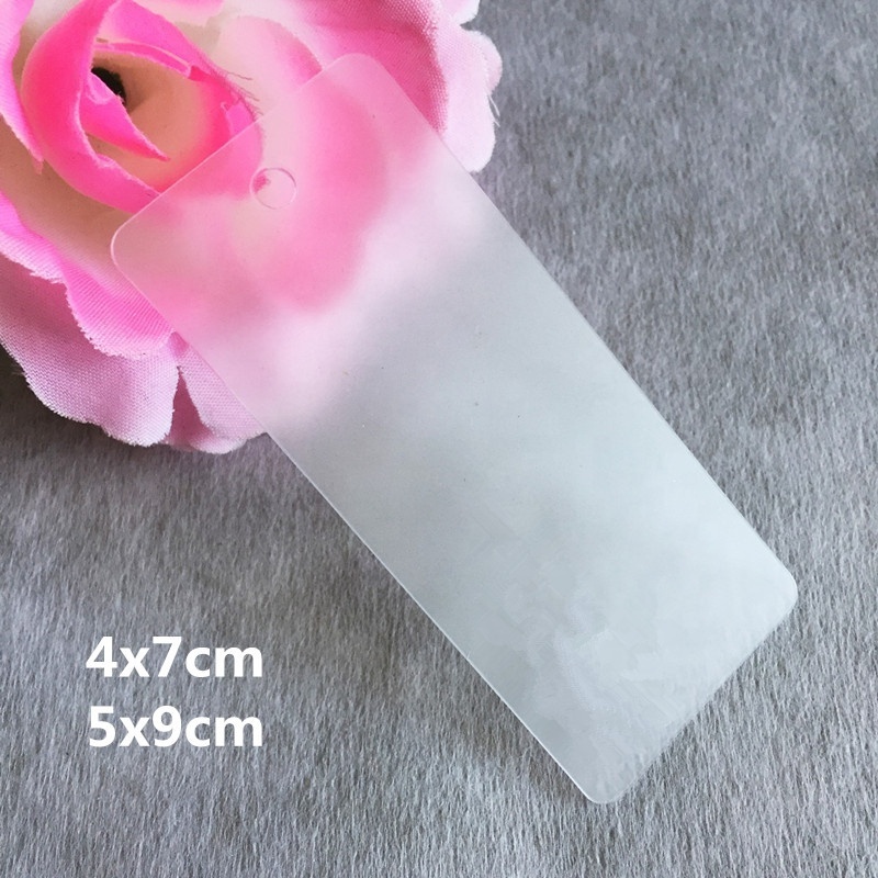 PVC Frosted clear Hang tag Clothing Shoe bag label Gift label 5x9cm 4x7cm Waterproof plastic label