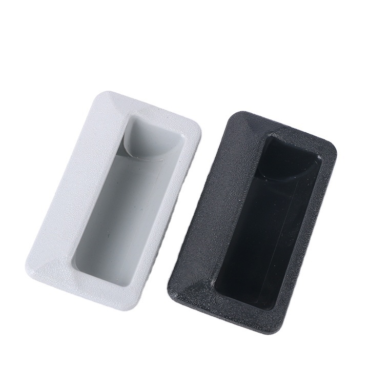 Black Plastic Concealed Handle Sousco Embedded Cabinet Pull Kitchen Bedroom Leather Office Bathroom Modern Furniture Hardware