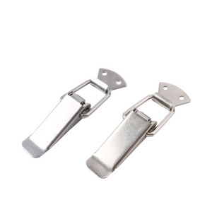 Latch, Stainless Steel Spring Loaded Toggle Latch, Silver Catch Hasp Clamp Clip Lock with for Cabinet, Wooden Case, Box