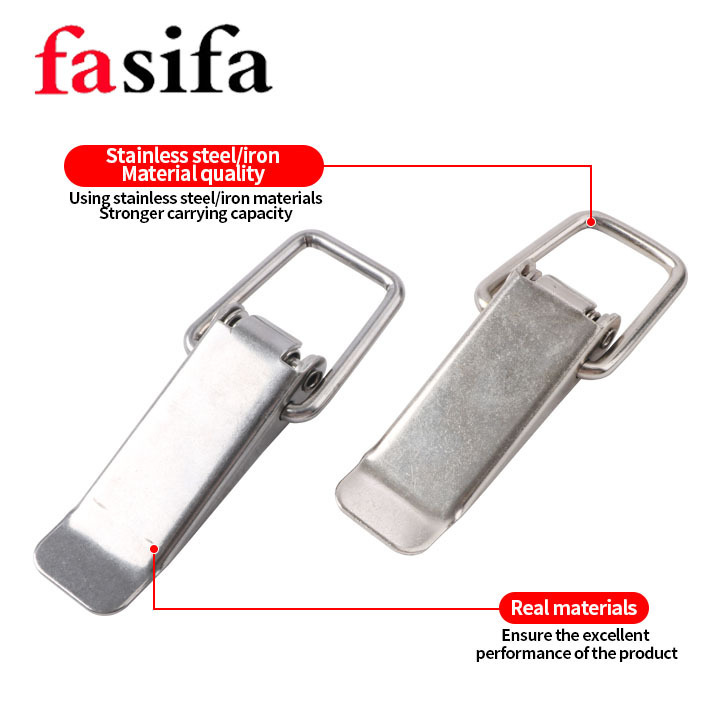 Latch, Stainless Steel Spring Loaded Toggle Latch, Silver Catch Hasp Clamp Clip Lock with for Cabinet, Wooden Case, Box