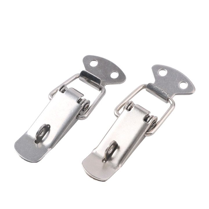 304 Stainless Steel Simple Toggle Hasp Latch Clamp Spring Loaded Lock Strap Latches for Trunk Chest Suitcase Luggage Box Metal