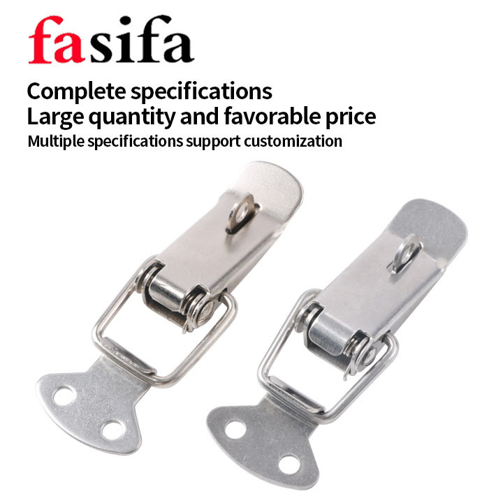 304 Stainless Steel Simple Toggle Hasp Latch Clamp Spring Loaded Lock Strap Latches for Trunk Chest Suitcase Luggage Box Metal