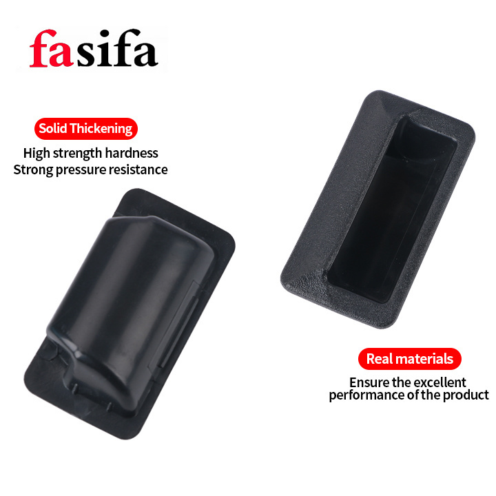 Black Plastic Concealed Handle Sousco Embedded Cabinet Pull Kitchen Bedroom Leather Office Bathroom Modern Furniture Hardware