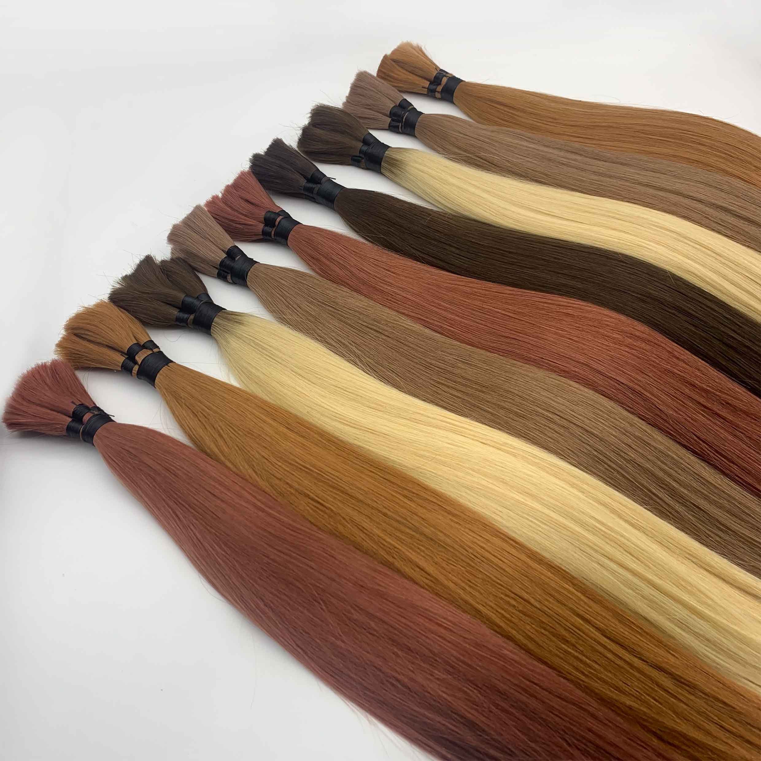 Wholesale bulk hair extensions 100% silky straight unprocessed virgin hair uv hair extension set