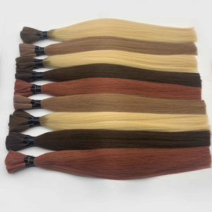 Wholesale bulk hair extensions 100% silky straight unprocessed virgin hair uv hair extension set