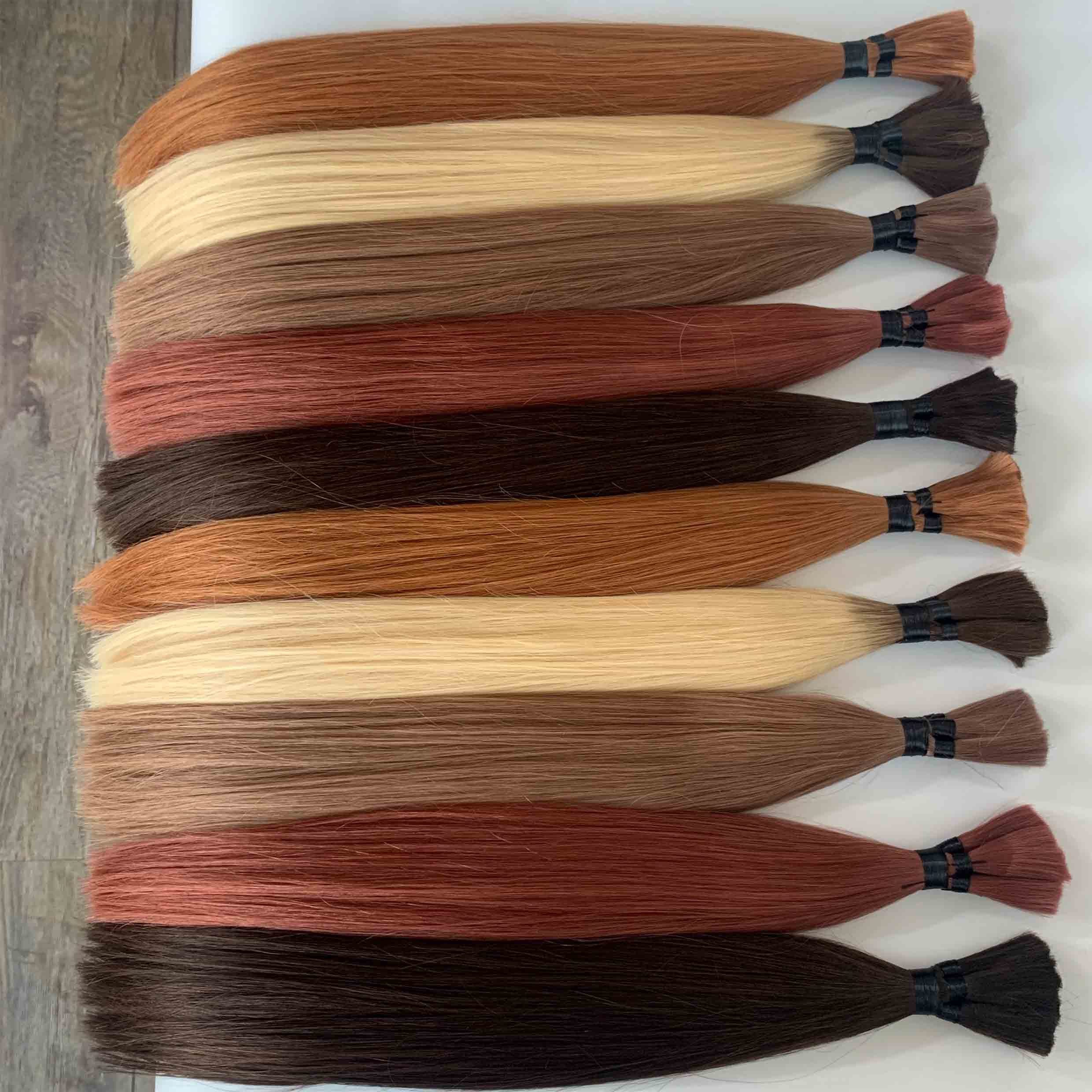 Wholesale human hair bulk hair extensions 100% silky straight unprocessed virgin hair