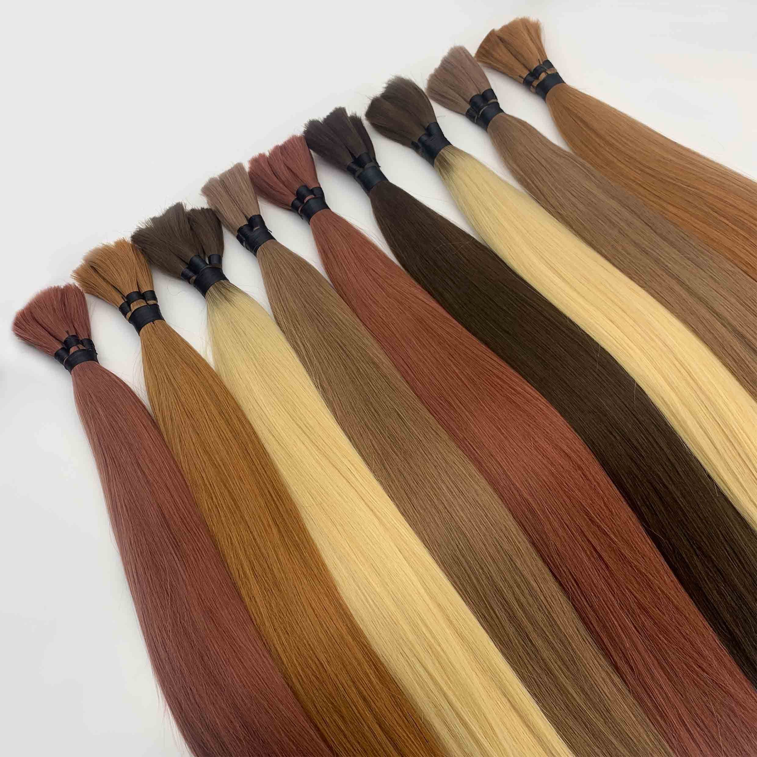 Wholesale bulk hair extensions 100% silky straight unprocessed virgin hair uv hair extension set