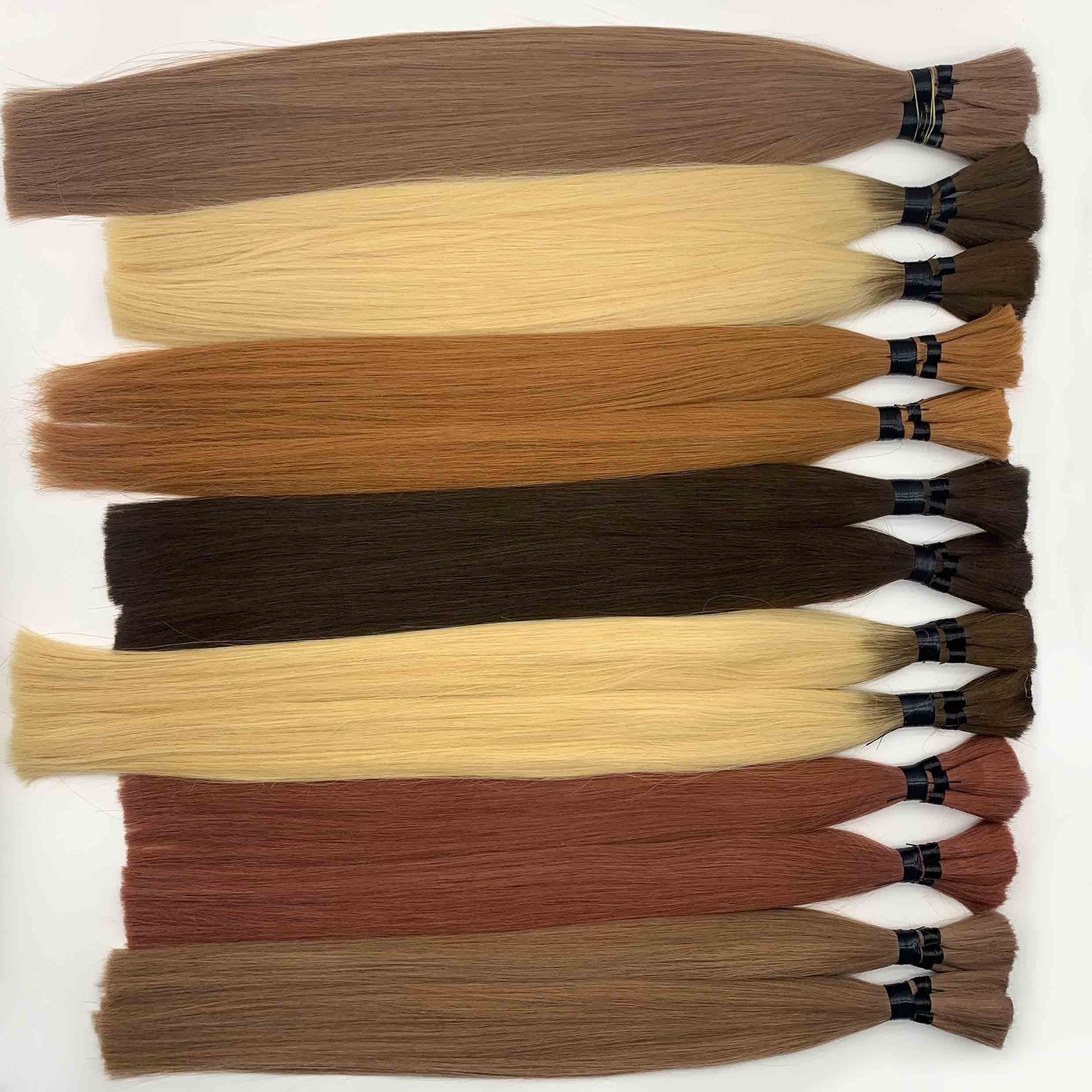 Natural Black Women Hair and Full Color Hair Bulk Extensions 100 human uv extensions