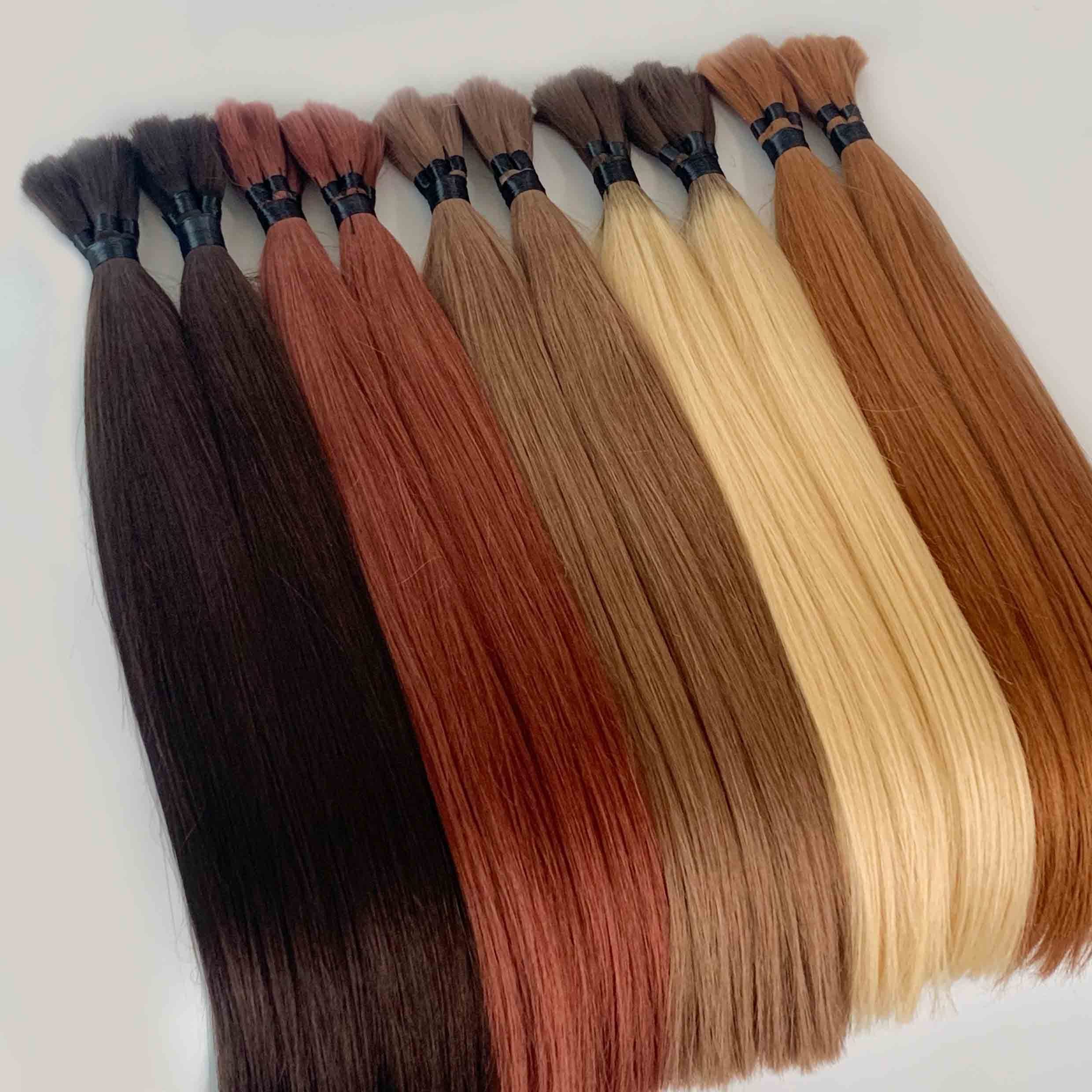 Wholesale human hair bulk hair extensions 100% silky straight unprocessed virgin hair