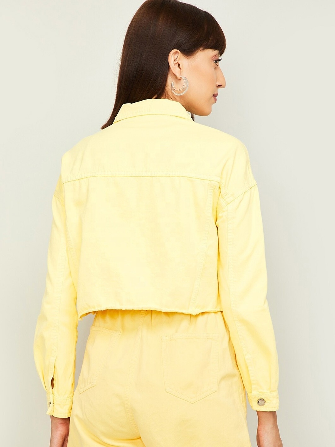 Yellow color fashioned summer casual wear jean denim jackets and denim coat