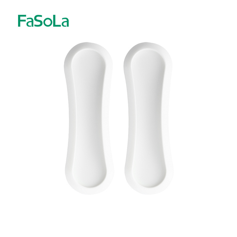 FaSoLa 2pcs/Lot Door Handle White Plastic Self-adhesive sliding cupboard glass window cabinet drawer wardrobe Auxiliary handles