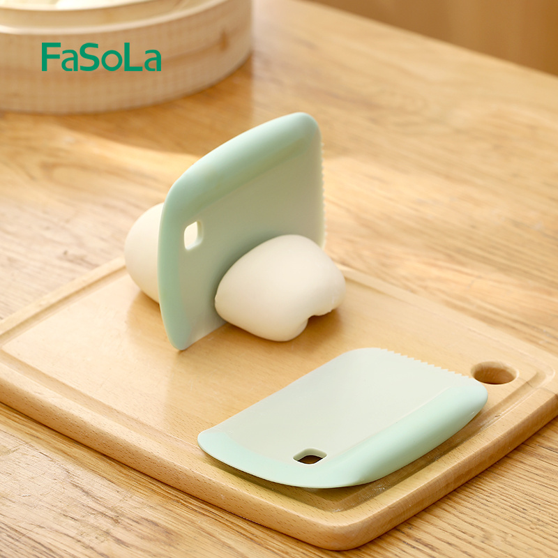 FaSoLa Dough Scraper Bowl Scraper Food-safe Plastic Dough Cutter Flexible Cake Scraper Bench Multipurpose Food Scrappers