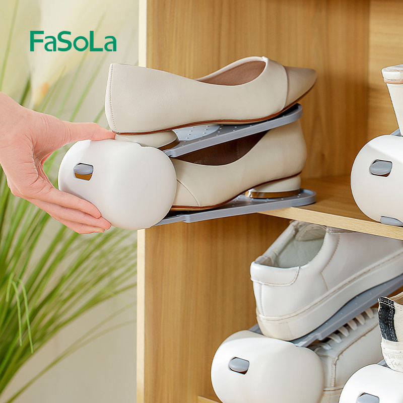 FaSoLa Shoe storage layered shoe rack shelf household cabinet space-saving shoe care double-layer storage display rack