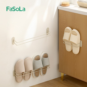 FaSoLa Wall Mounted Shoes Rack Iron Shoes Holder Storage Organizer Shelf Door Shoe Hangers Hanging Wall Shelf Rack