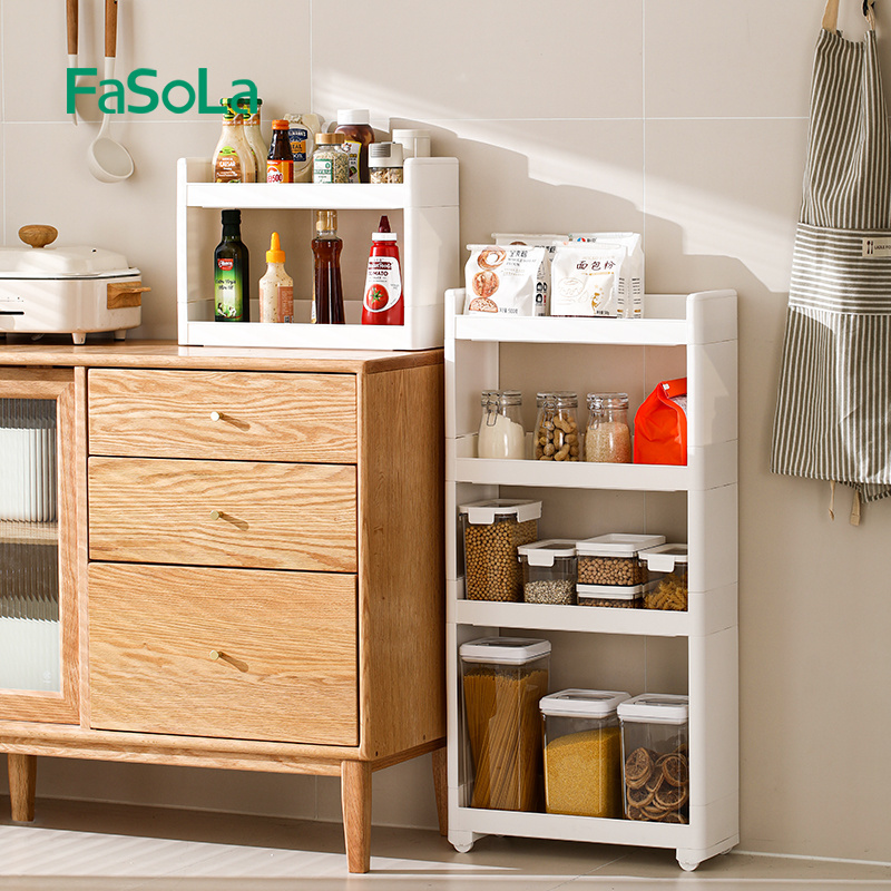 FaSoLa Plastic Shelving Unit Storage Shelf Storage Rack Organization Multipurpose Shelf Kitchen Garage Pantry Closet