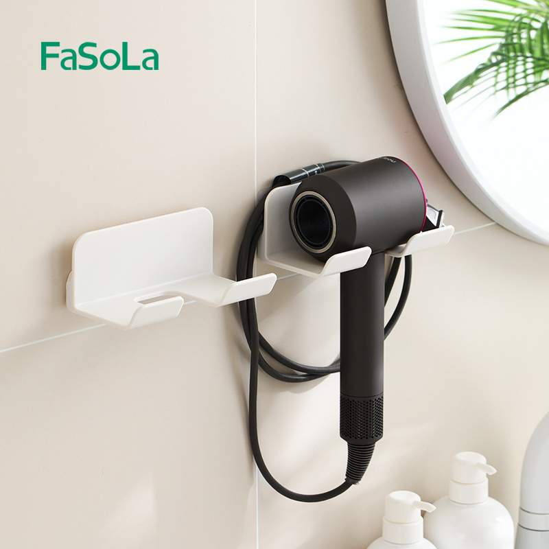 FaSoLa Hair Dryer Shelf Hook Blow Dryer Holder Wall Mount Hair Care Tools Organizer Storage Rack for Cabinet Bathroom Space Save